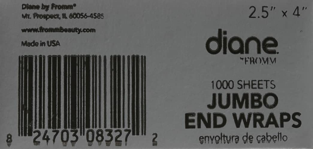 Diane By Fromm Jumbo End Wraps, 2.5 X 4 Inches, 1000 Sheets